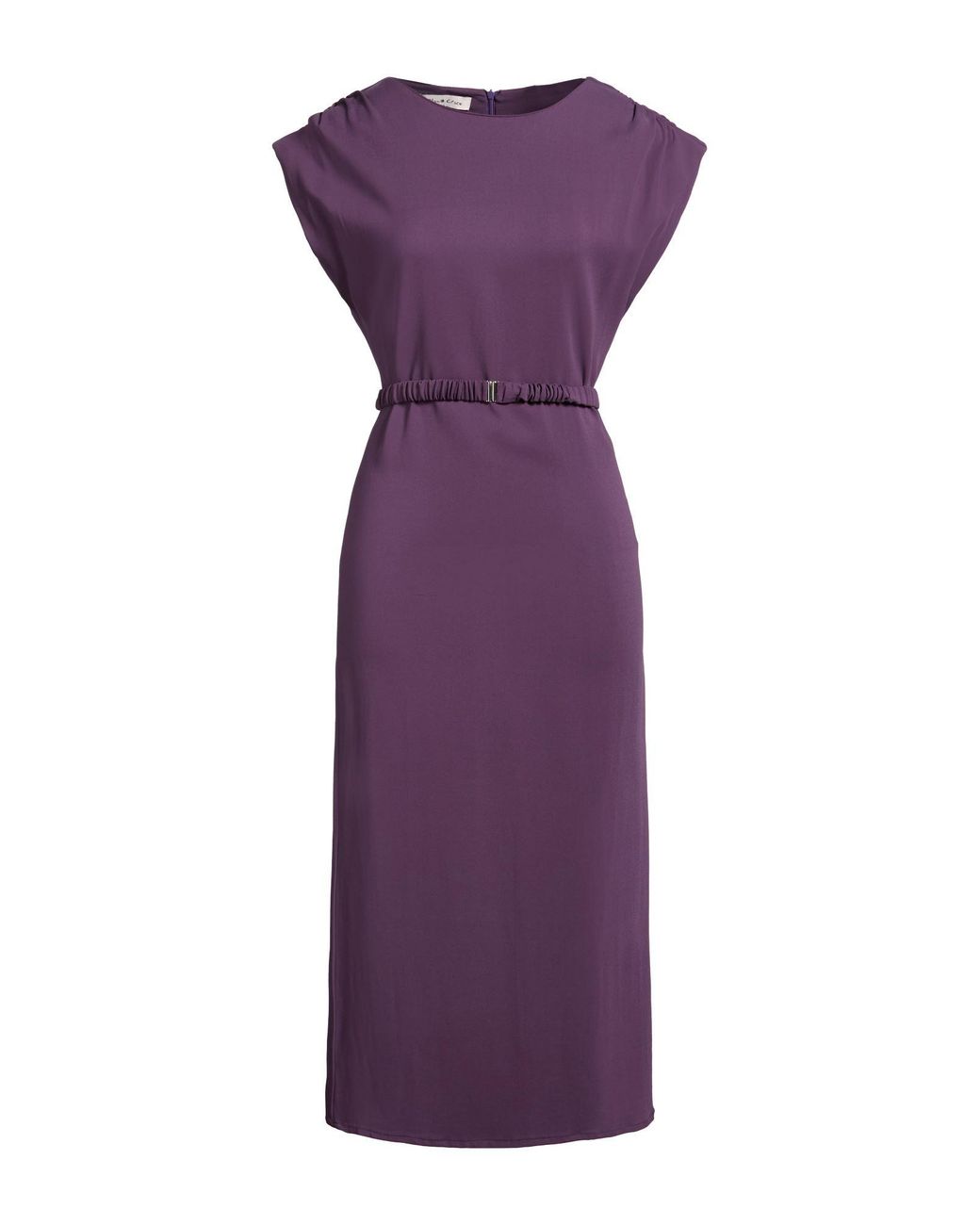 Manila Grace Purple Midi Dress Viscose, Elastane