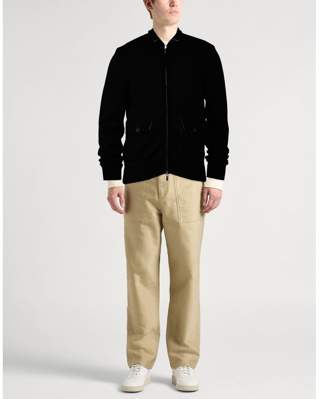 Moorer Black Cardigan Virgin Wool for men