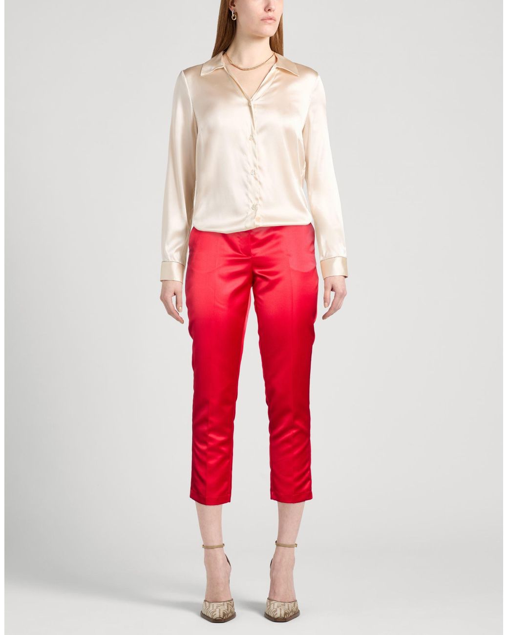 Liviana Conti Red Pants Polyester