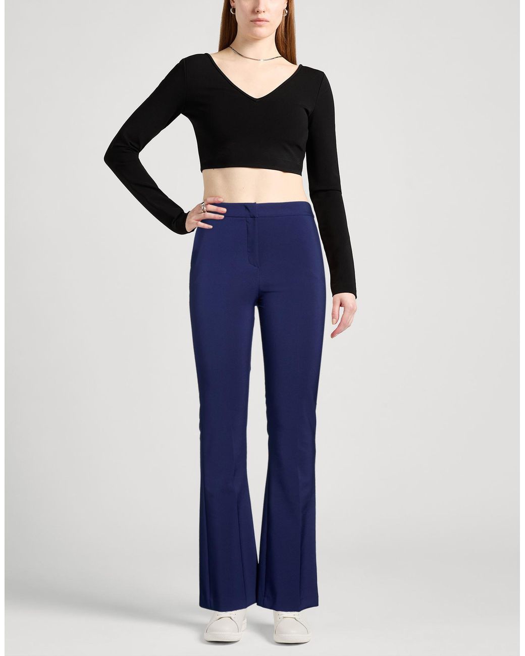 Hanita Blue Pants Polyester, Elastane