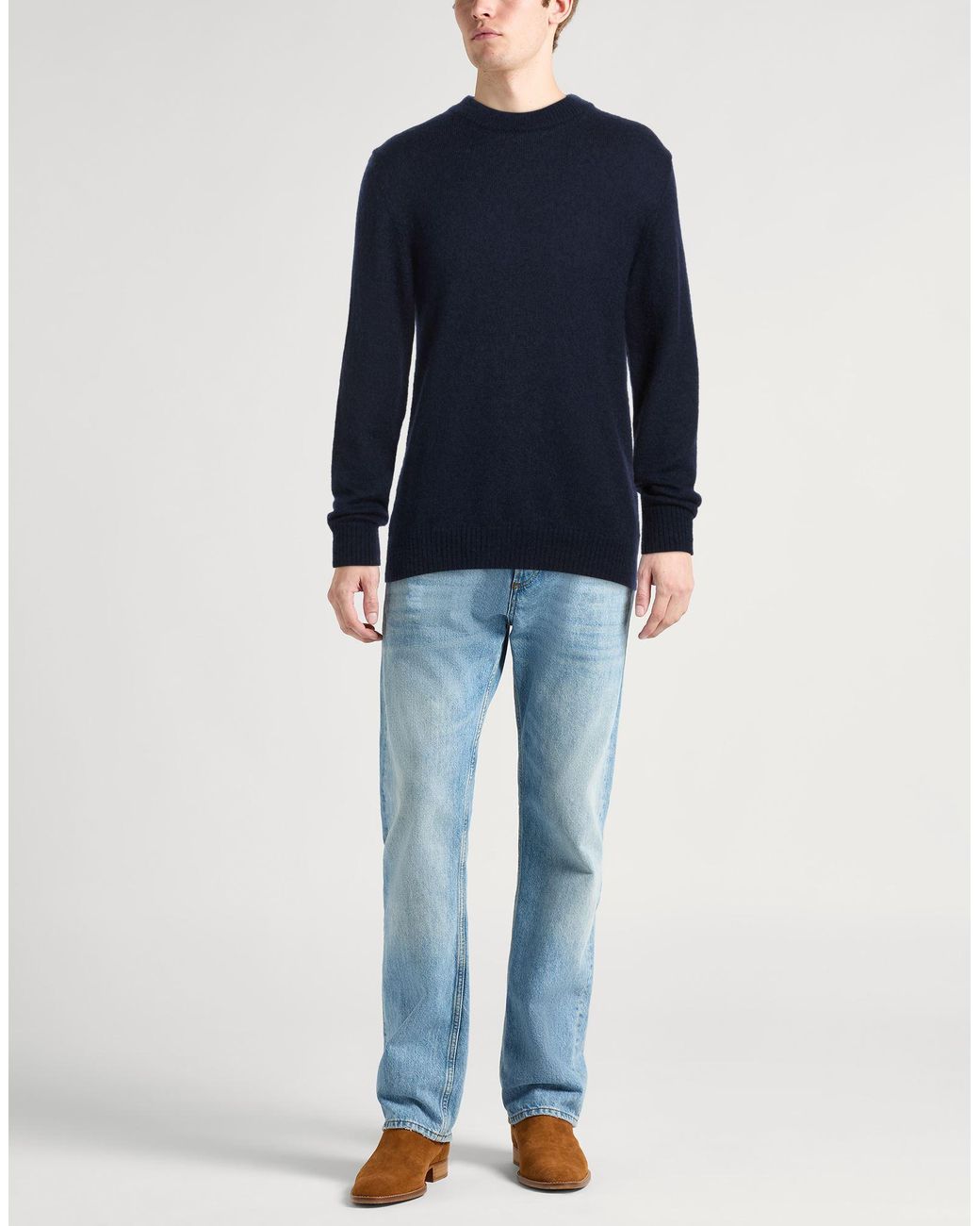 Daniele Fiesoli Blue Lab Sweater Merino Wool, Superkid Mohair, Cashmere for men