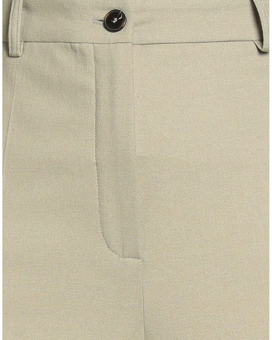 Alysi White Khaki Pants Viscose, Polyester, Wool, Elastane