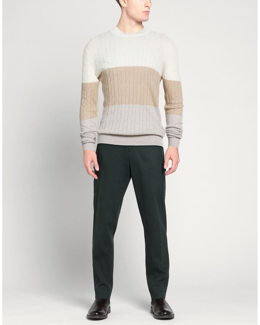 Tombolini White Ivory Sweater Silk, Cotton for men