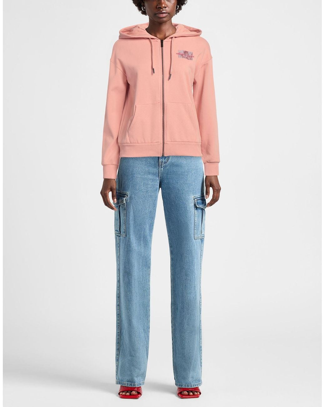 ARMANI EXCHANGE Pink Sweatshirt Cotton, Polyester, Elastomultiester, Elastane
