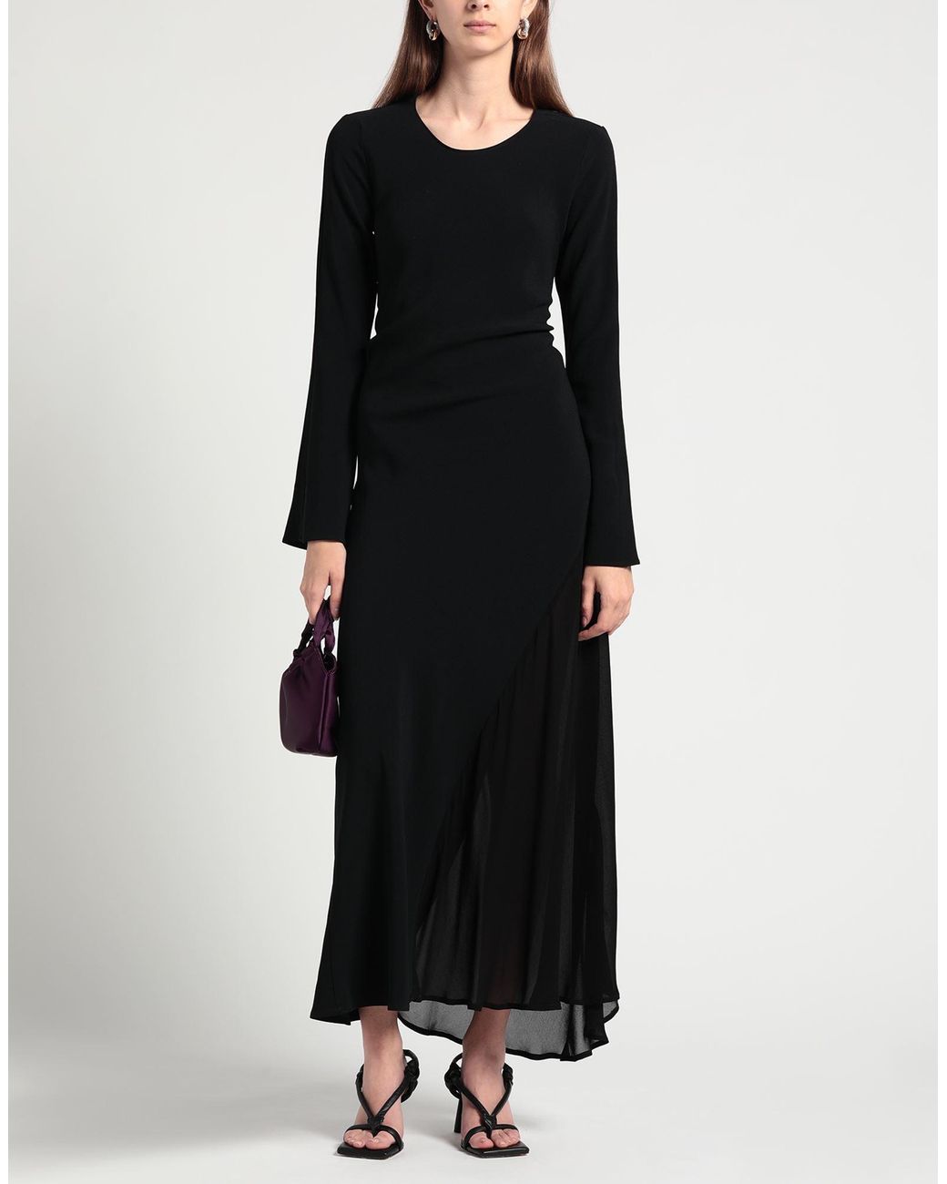 Jucca Black Maxi Dress Acetate, Viscose