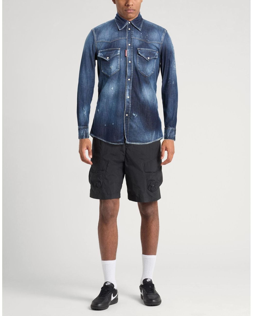 DSquared² Blue Denim Shirt Cotton, Elastane for men