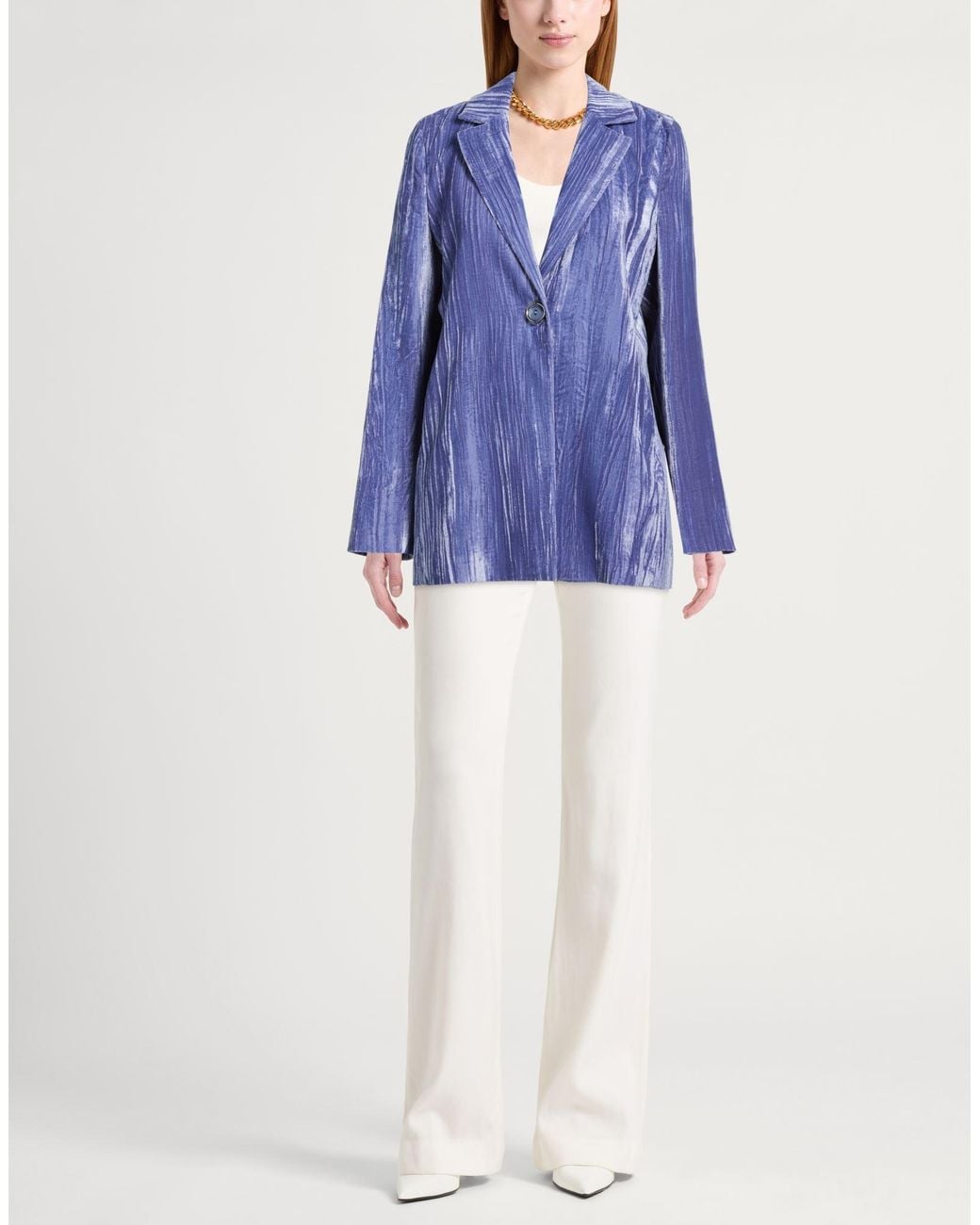 Diana Gallesi Blue Pastel Blazer Polyester