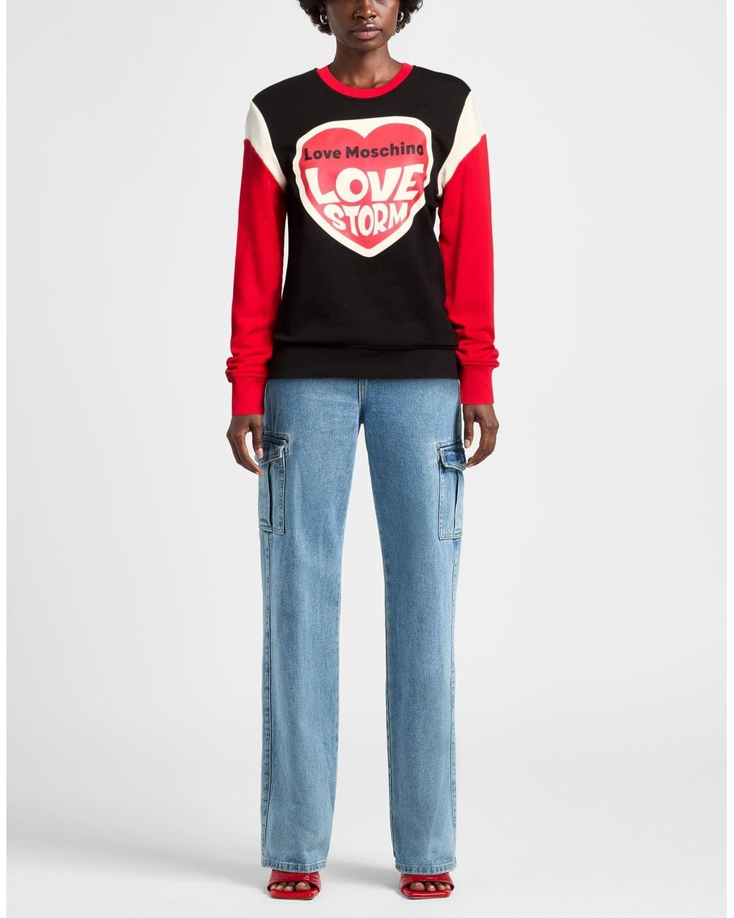 Love Moschino Red Sweatshirt Cotton