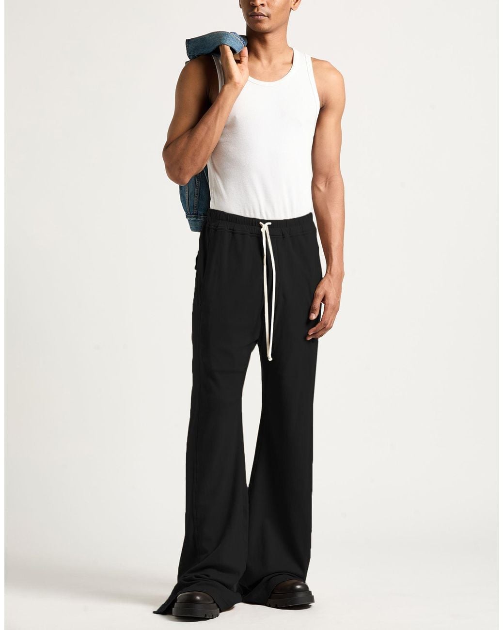 Rick Owens Black Pants Cotton for men