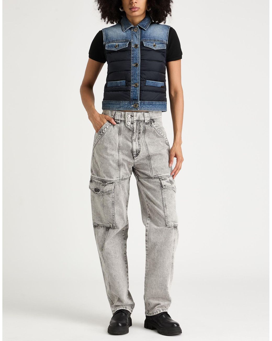Moorer Blue Vest Cotton, Elastane