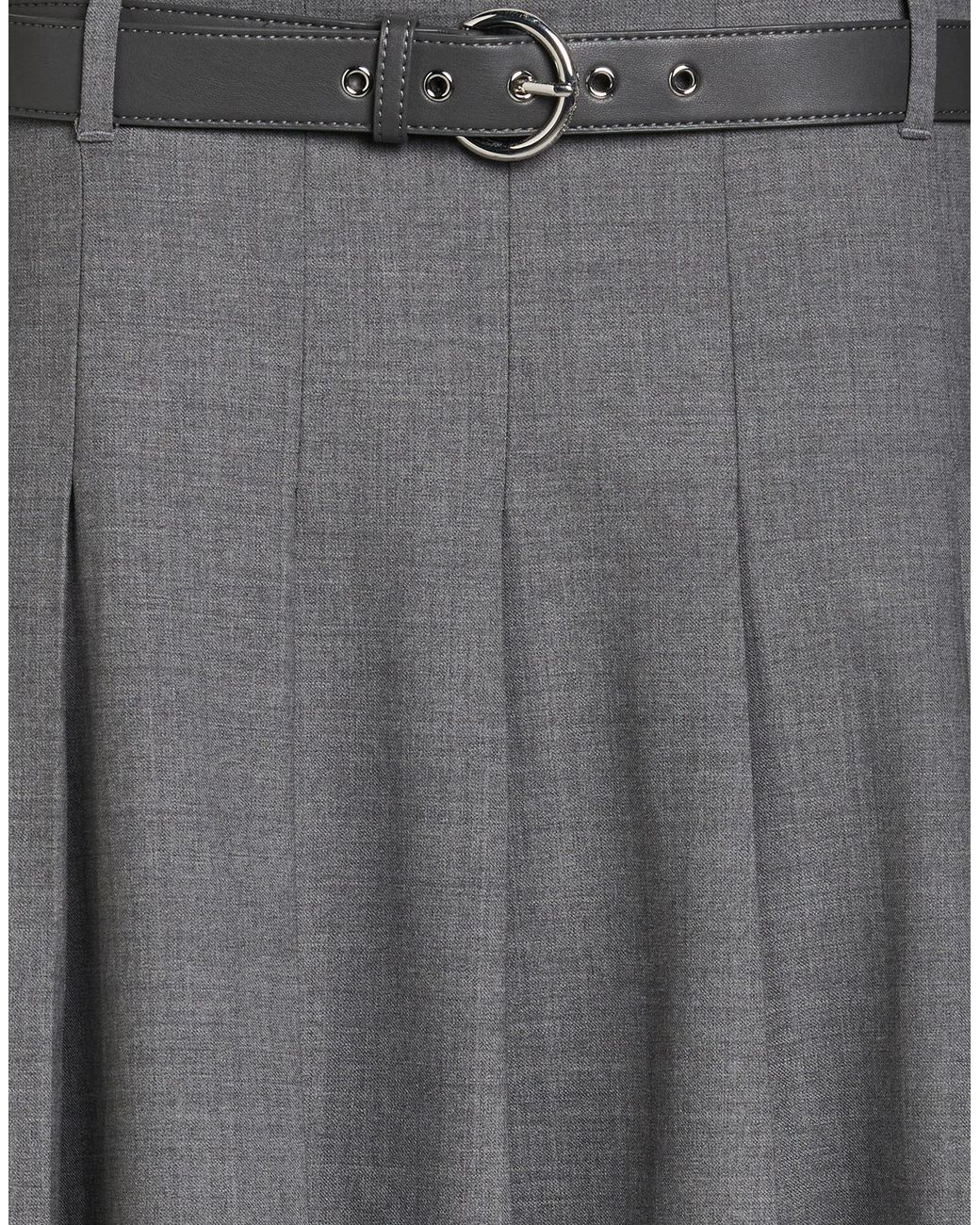 Max Mara Gray Midi Skirt Wool, Elastane