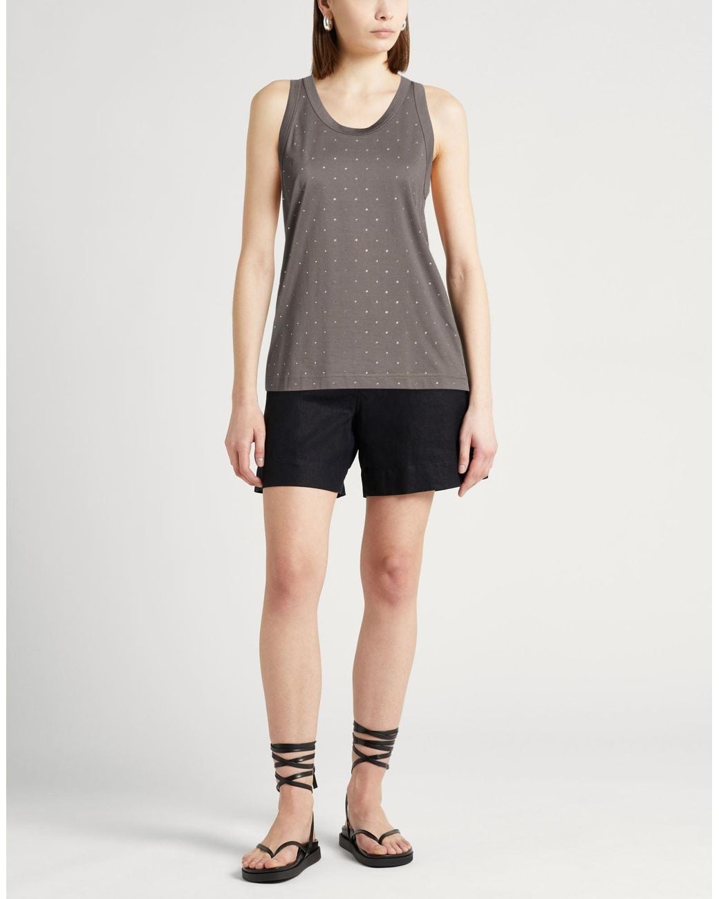 Fabiana Filippi Gray Tank Top Cotton