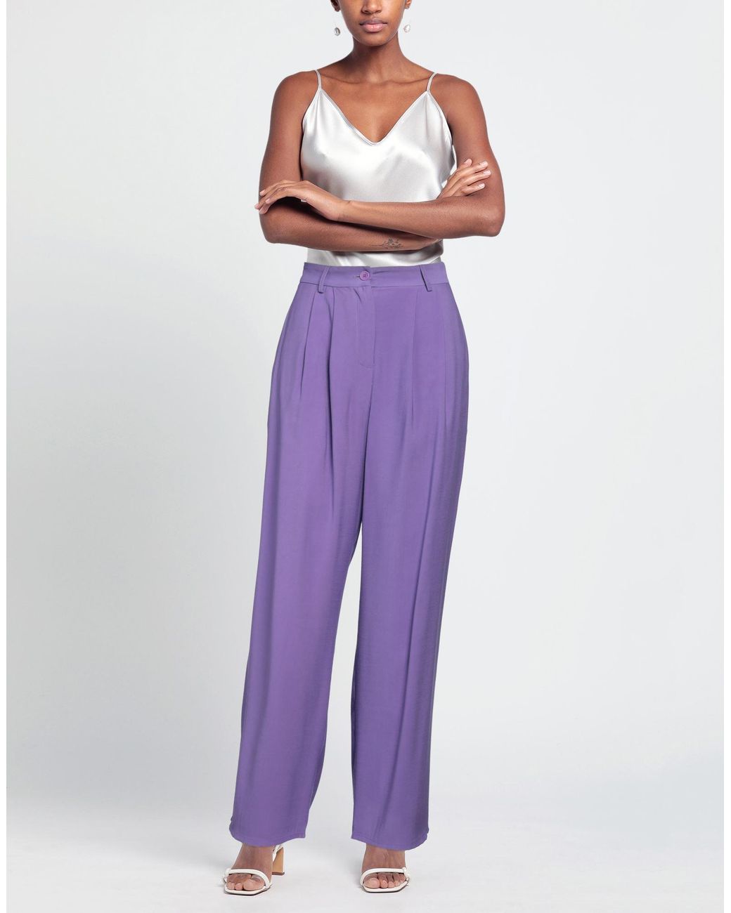 Suoli Purple Pants Viscose, Polyester