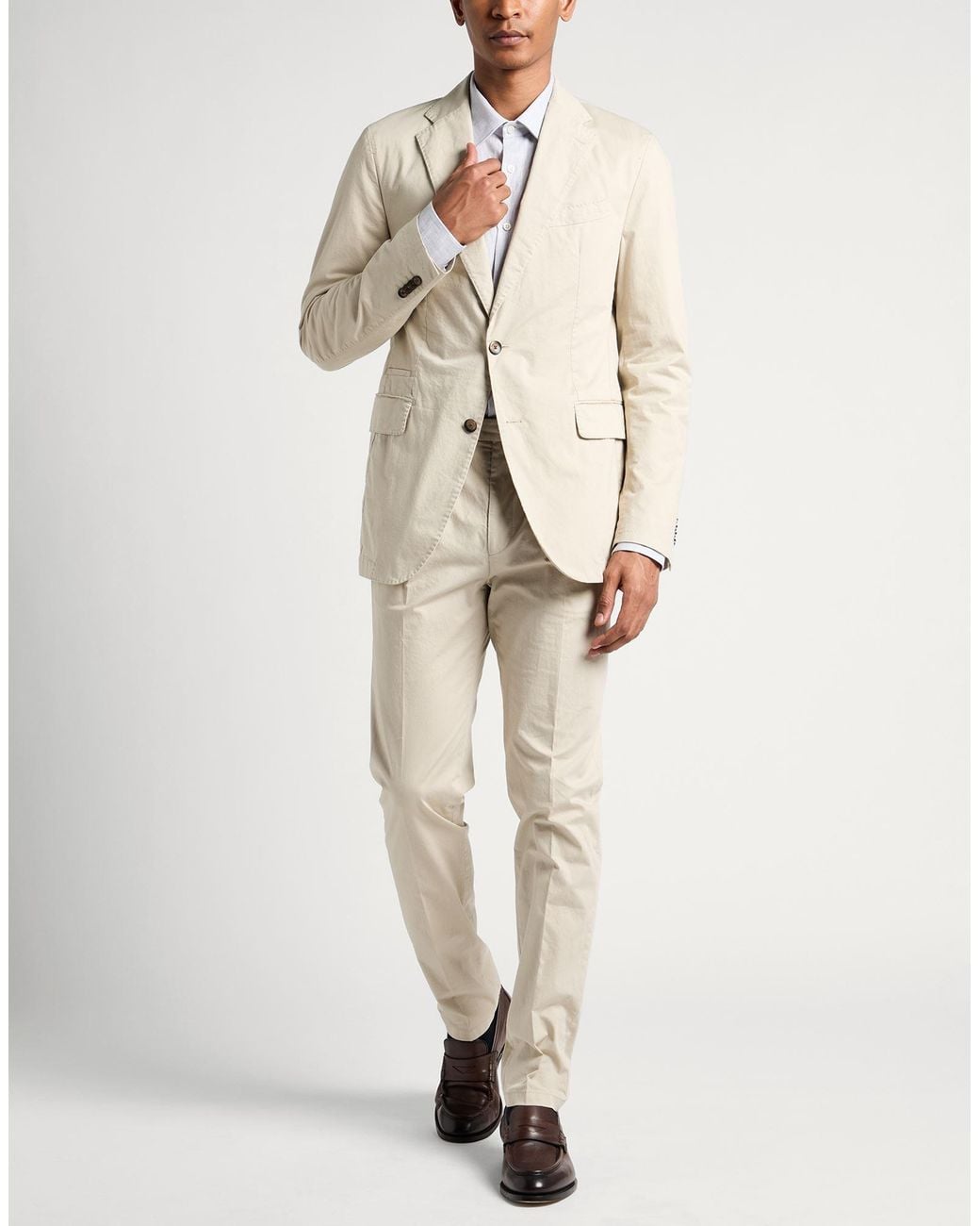 Windsor. Natural Suit Cotton, Elastane for men