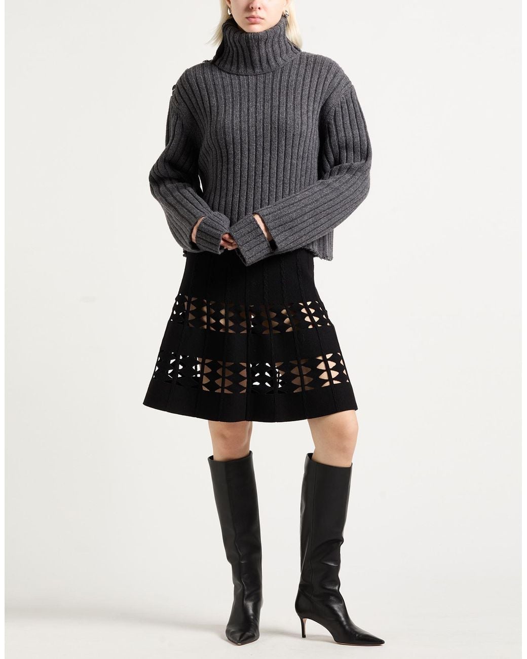Col Roulé Helmut Lang en coloris Gray