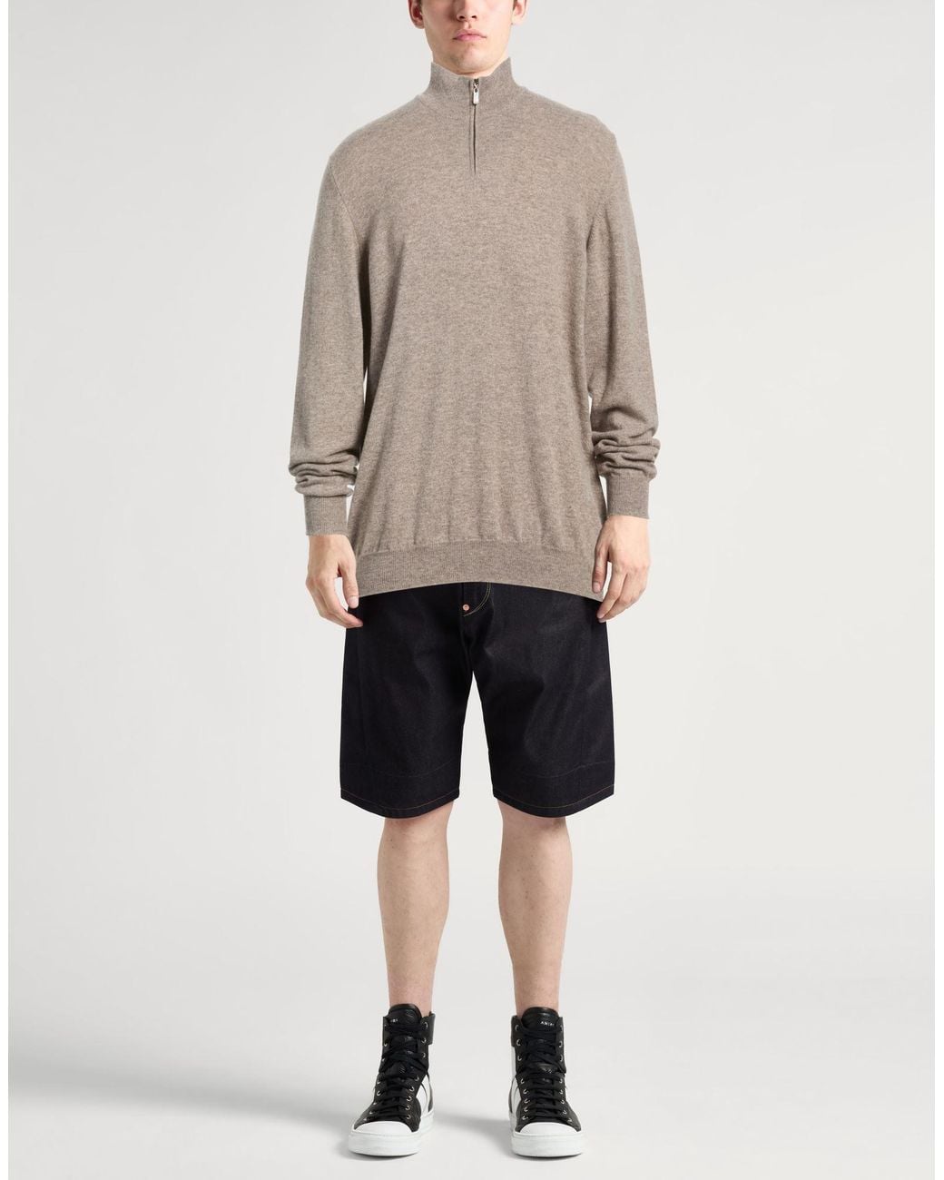 Fedeli Gray Sweater Cashmere for men