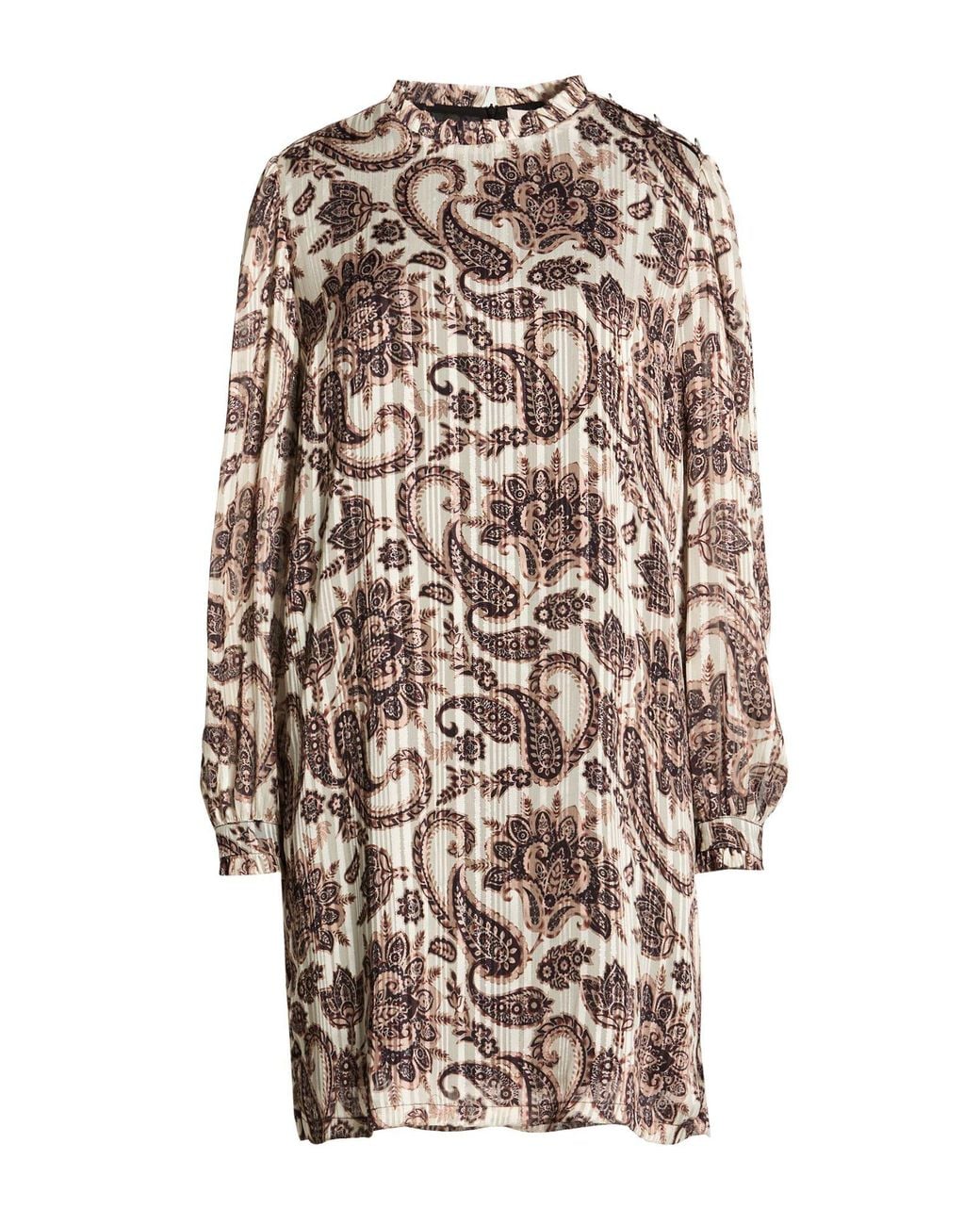 Liu Jo Natural Mini Dress Polyester, Metallic Polyester