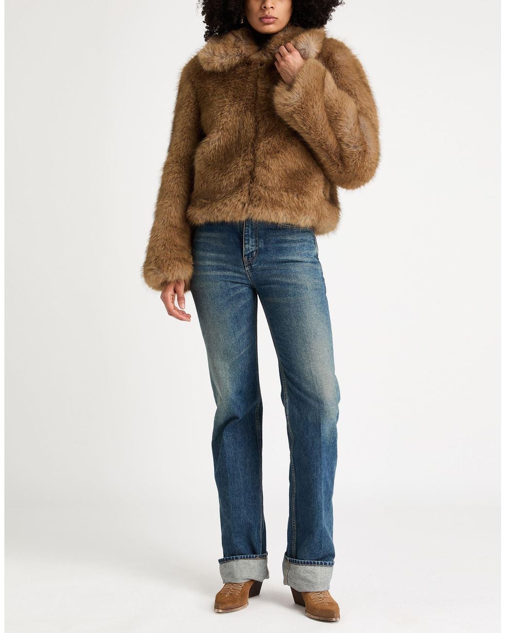 MSGM Brown Shearling & Teddy