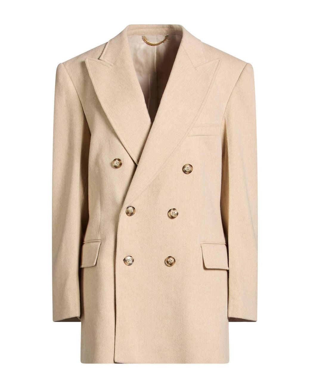 Victoria Beckham Natural Coat Virgin Wool, Cashmere