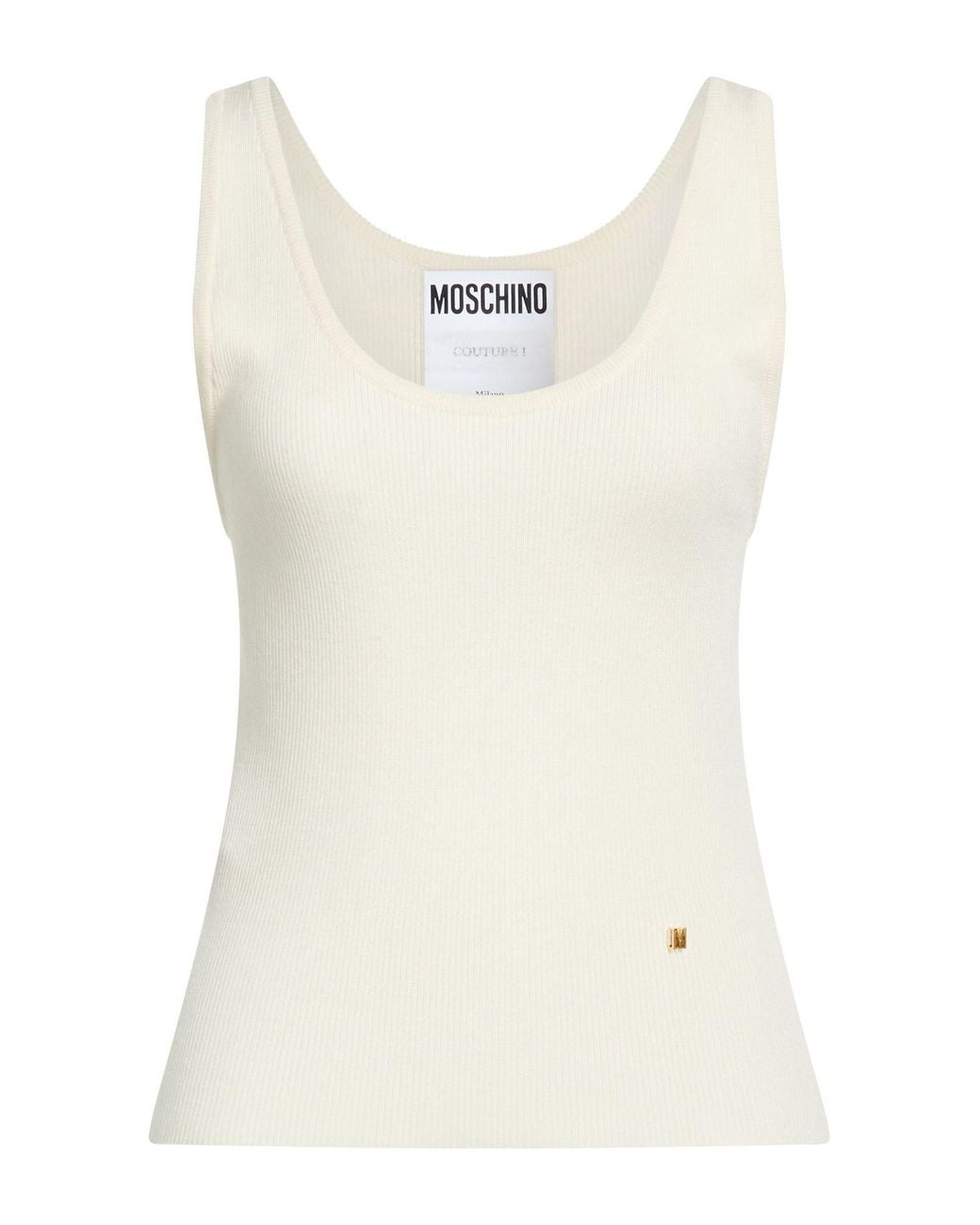 Moschino White Tank Top Virgin Wool, Silk
