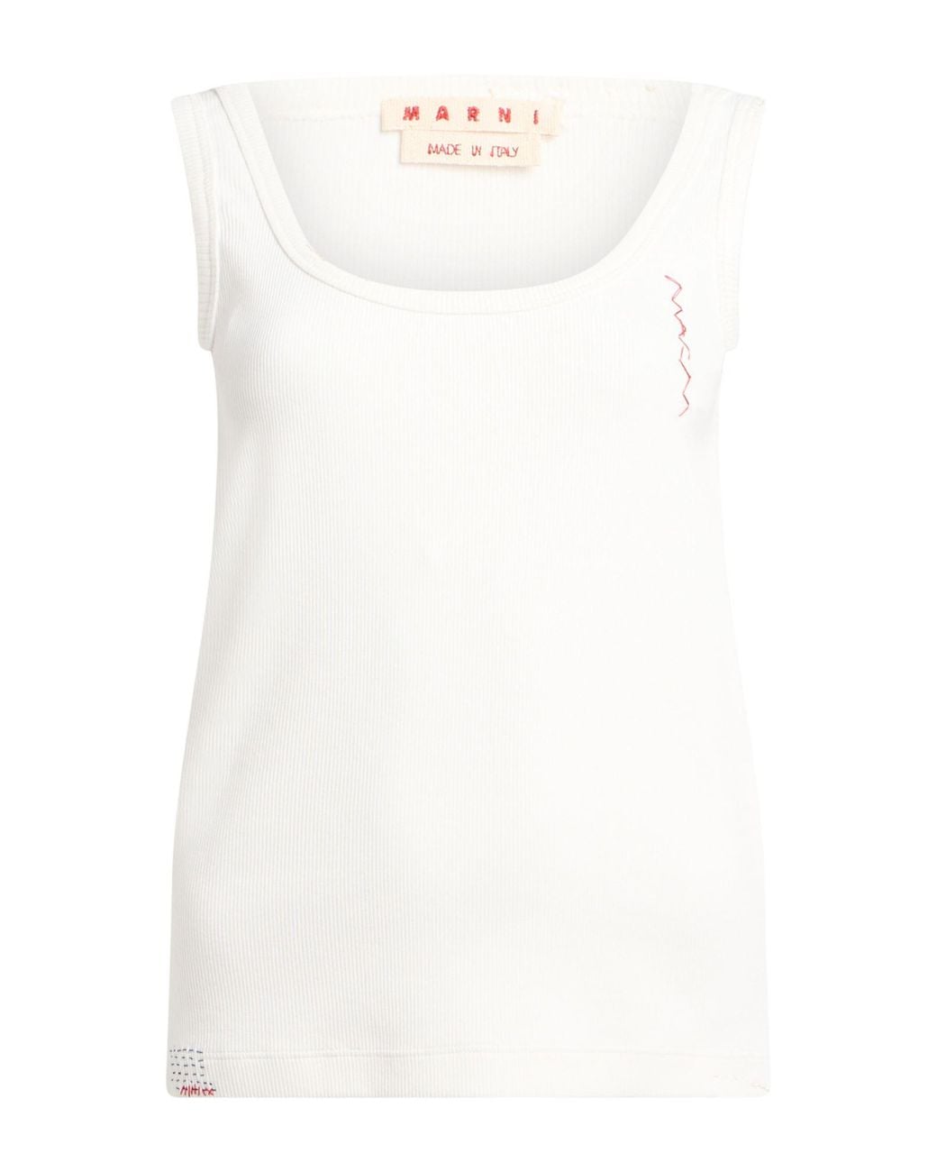 Marni White Tank Top Cotton, Elastane