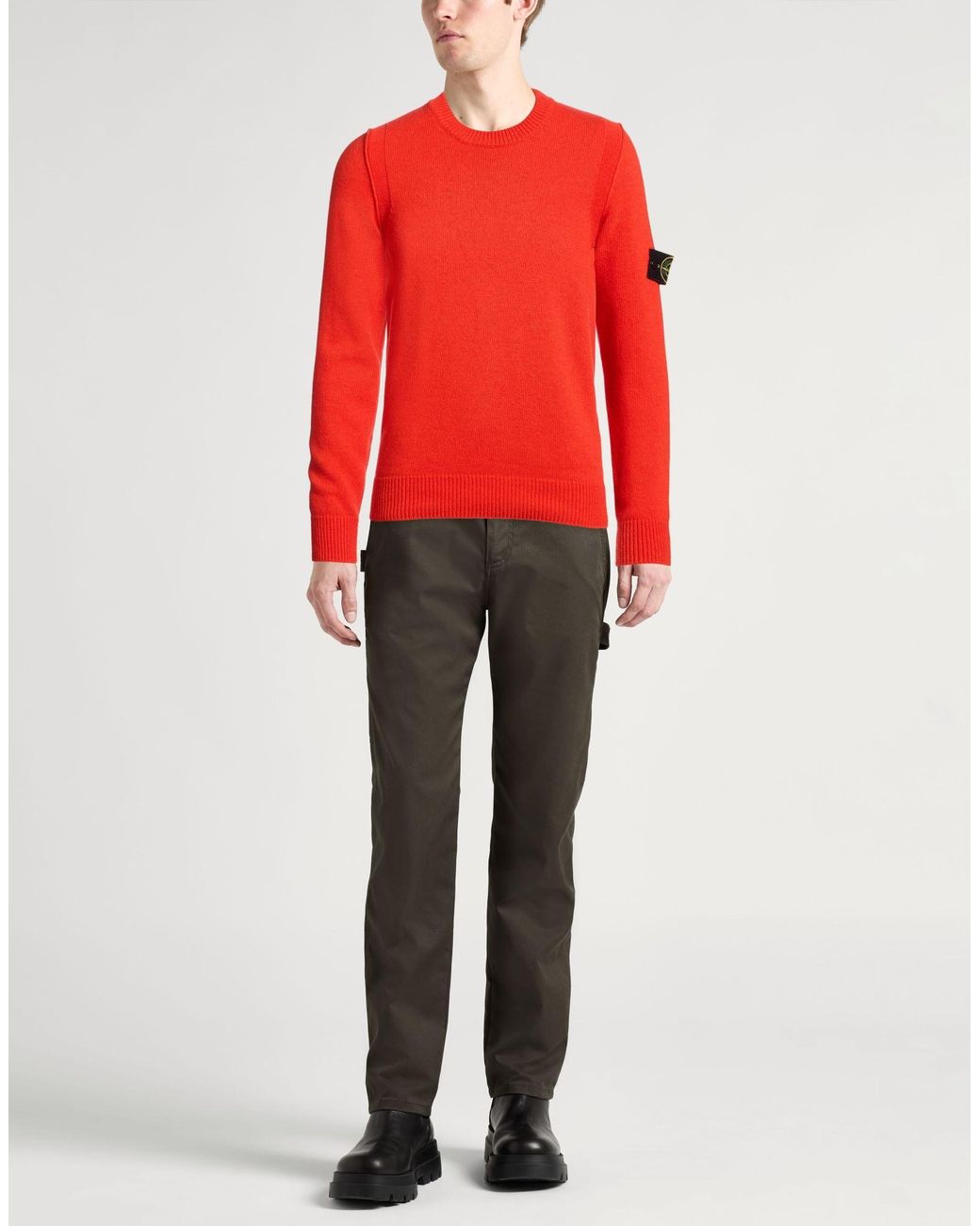 Stone Island Red Sweater Wool, Polyamide for men