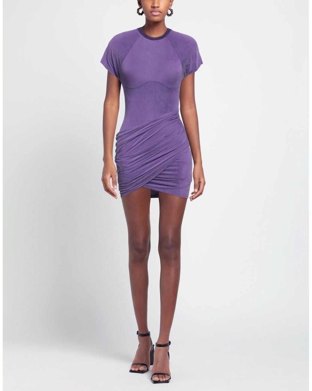 Jacquemus Purple Mini Dress Cupro, Elastane