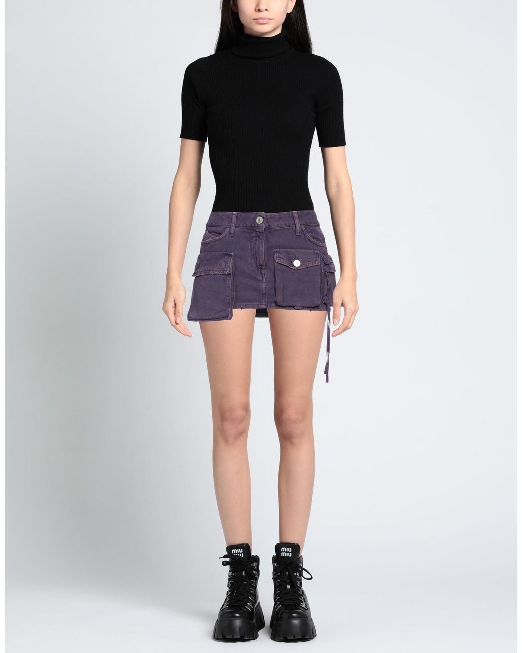 The Attico Purple Denim Skirt