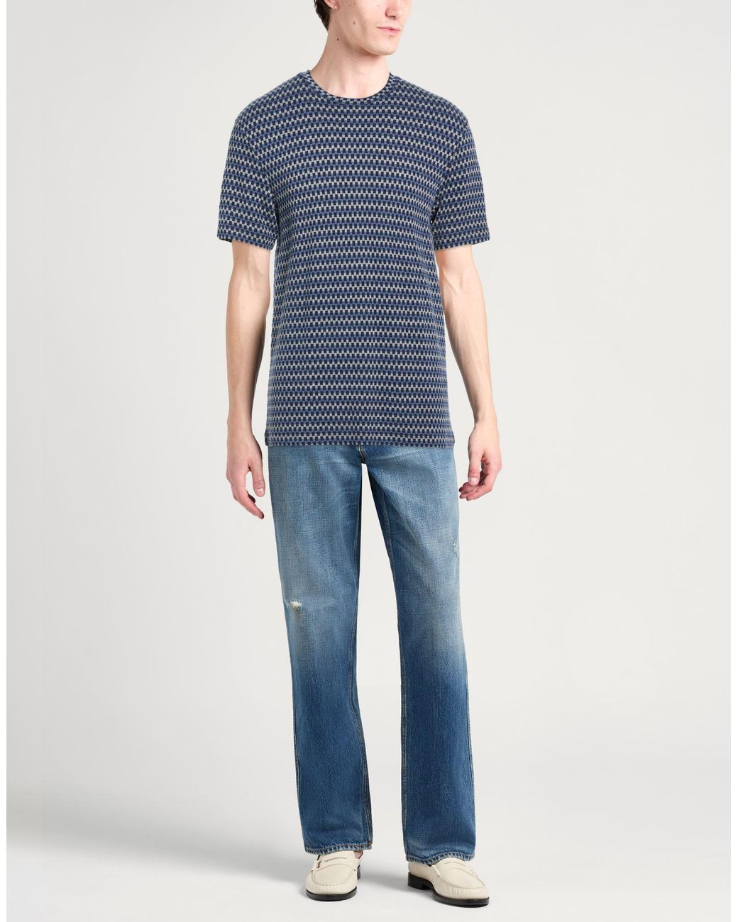 Giorgio Armani Blue Sweater Viscose, Elastane for men