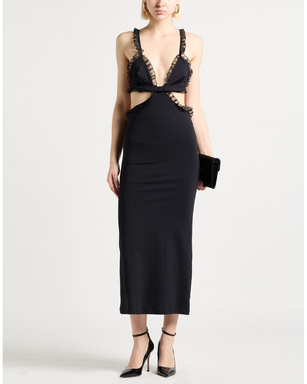 Giambattista Valli Black Maxi Dress Polyamide, Elastane