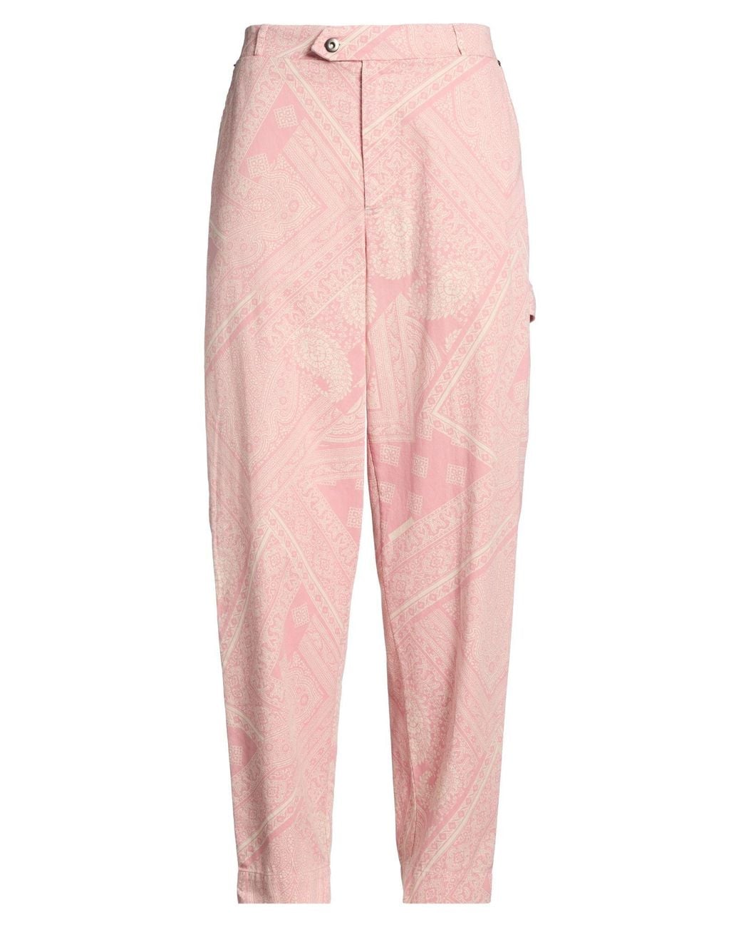MAISON CRAZY WORKER 3.2 Pink Pants Cotton for men