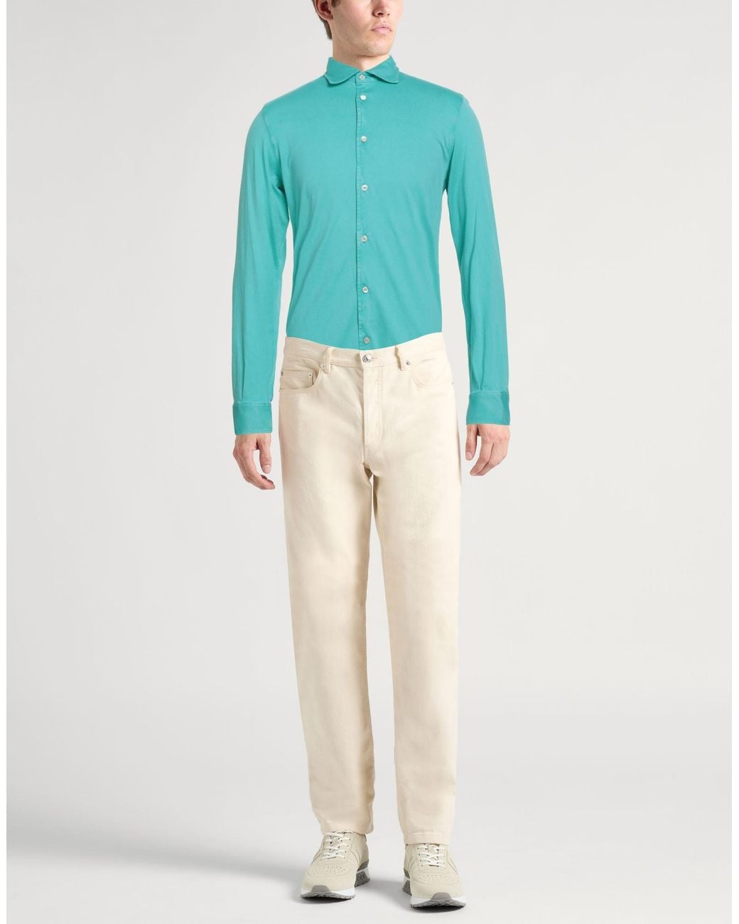 Fedeli Blue Shirt Organic Cotton for men