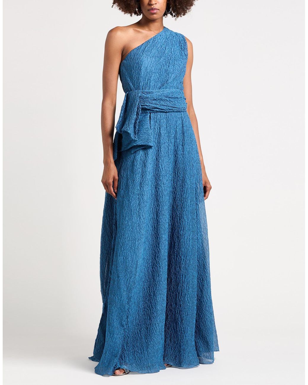 Erdem Blue Maxi Dress Polyamide, Polyester
