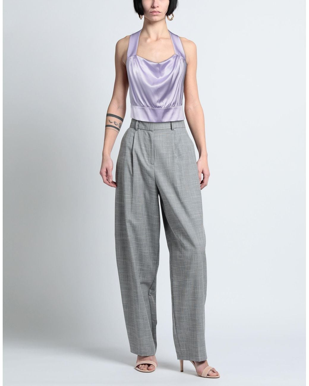 Pinko Purple Top Silk, Elastane