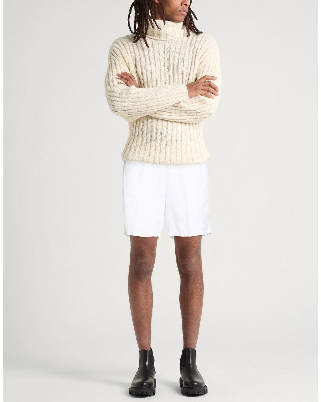 120% Lino White Shorts & Bermuda Shorts for men