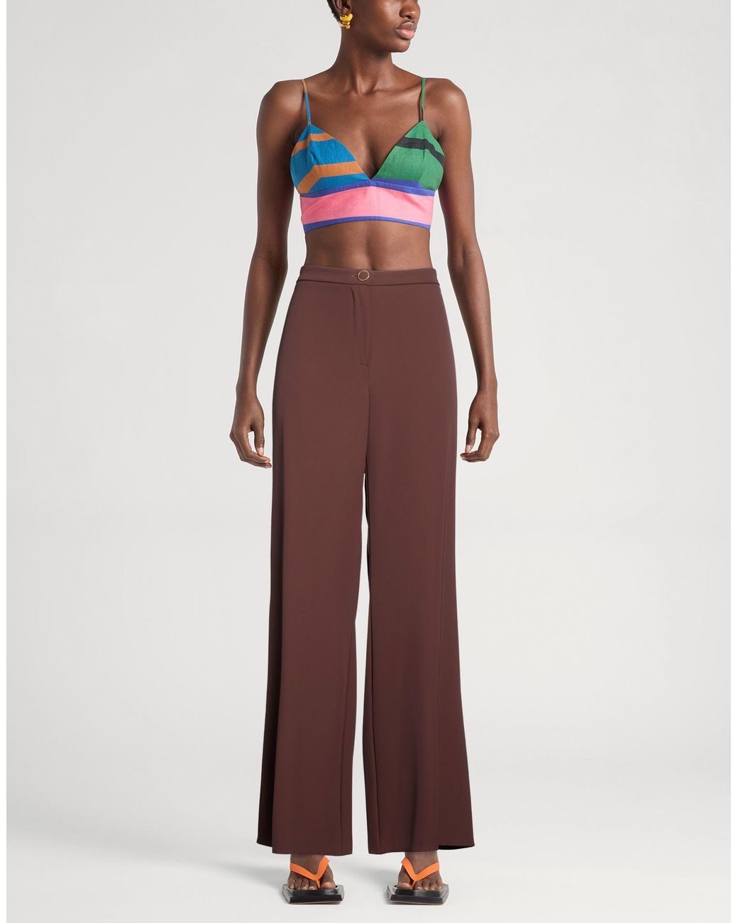 Rinascimento Purple Pants Polyester, Elastane