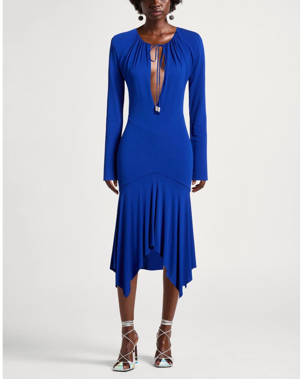 Alexandre Vauthier Bright Midi Dress Viscose, Elastane in Blue