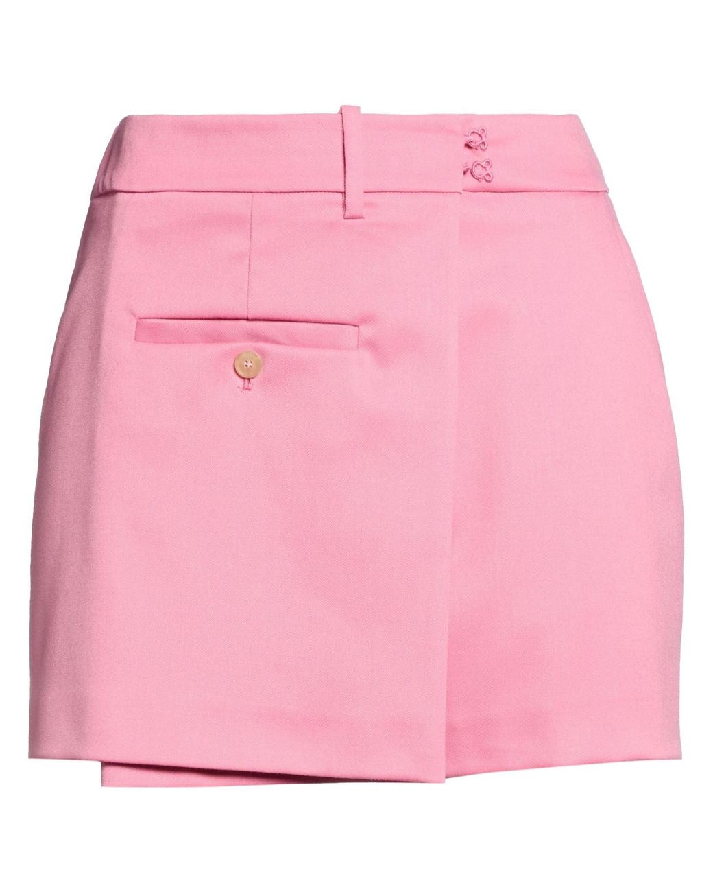 Erika Cavallini Semi Couture Pink Shorts & Bermuda Shorts Polyester, Virgin Wool, Elastane