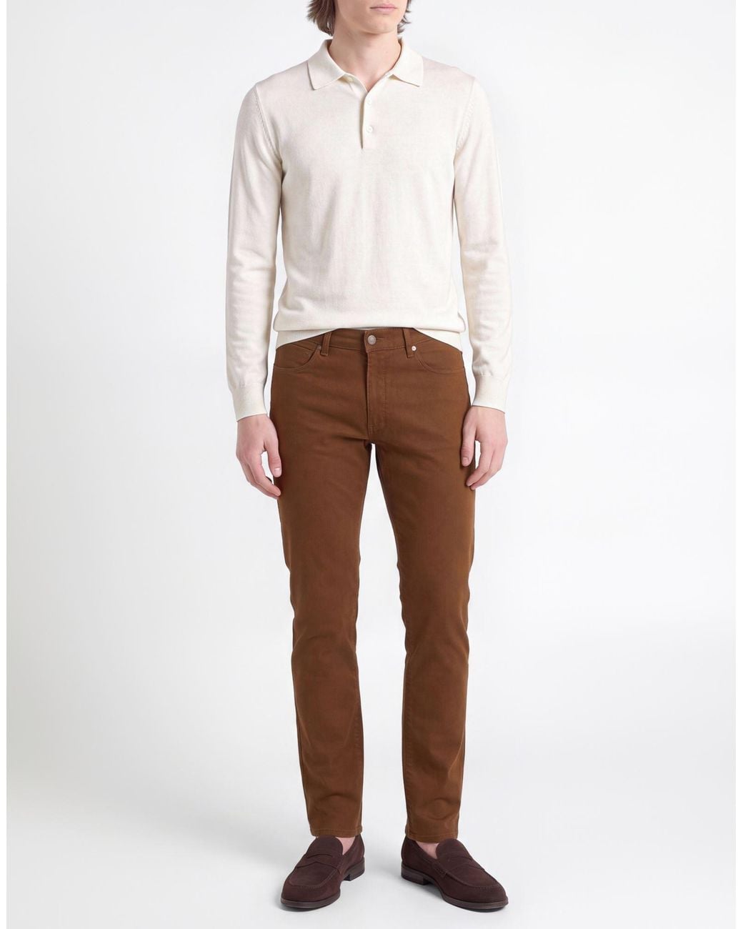 Bugatti Brown Pants Cotton, Elastane for men