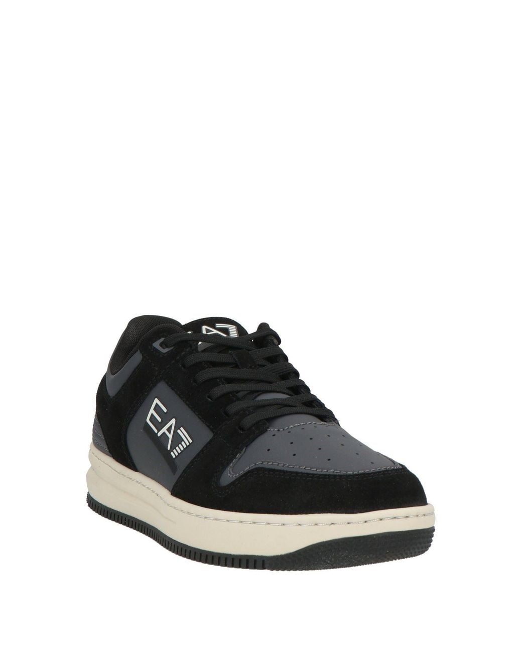 EA7 Black Sneakers Leather, Synthetic Material for men
