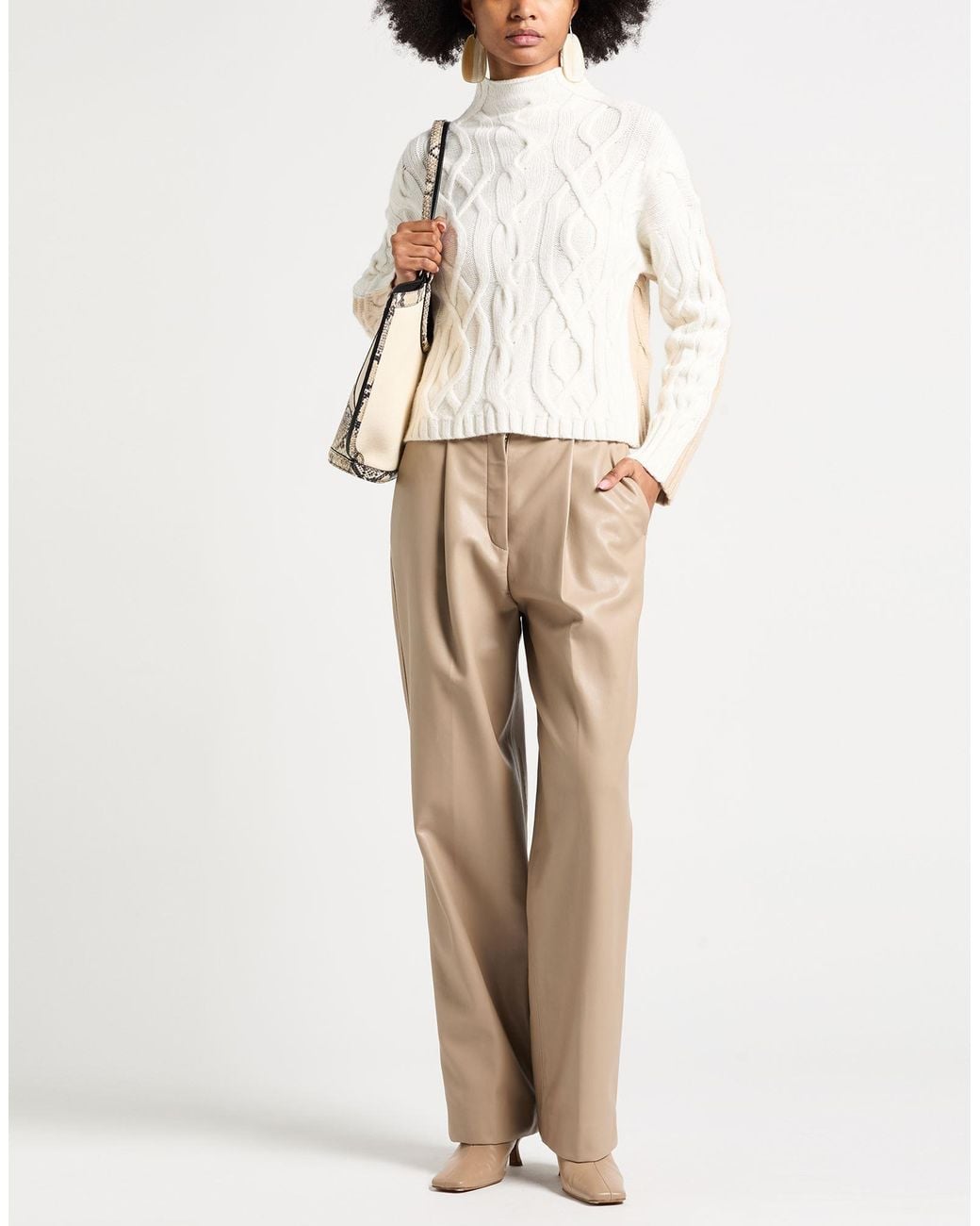 Alpha Studio White Turtlenecks
