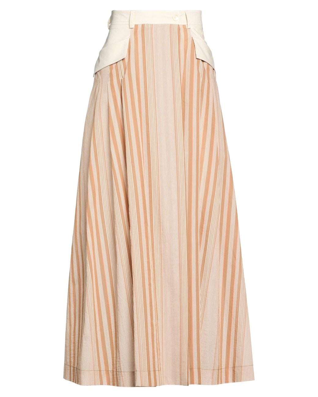 Alberta Ferretti Natural Maxi Skirt Cotton, Polyester, Elastane