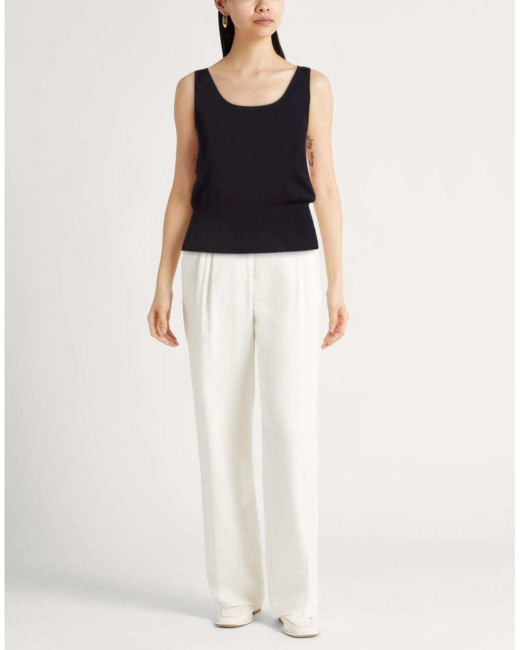 Eleventy Black Top Silk, Viscose