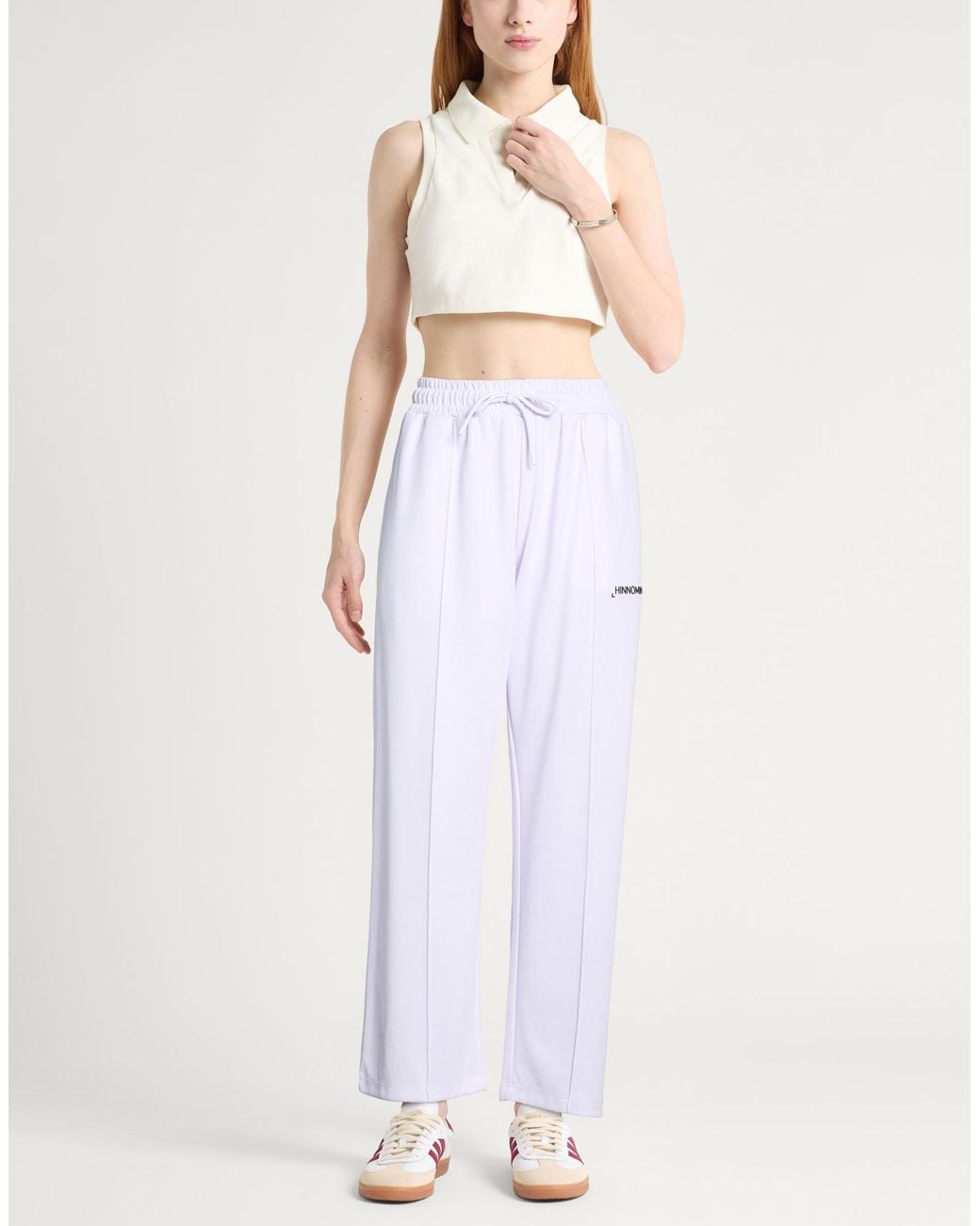 hinnominate White Pants Cotton, Polyester