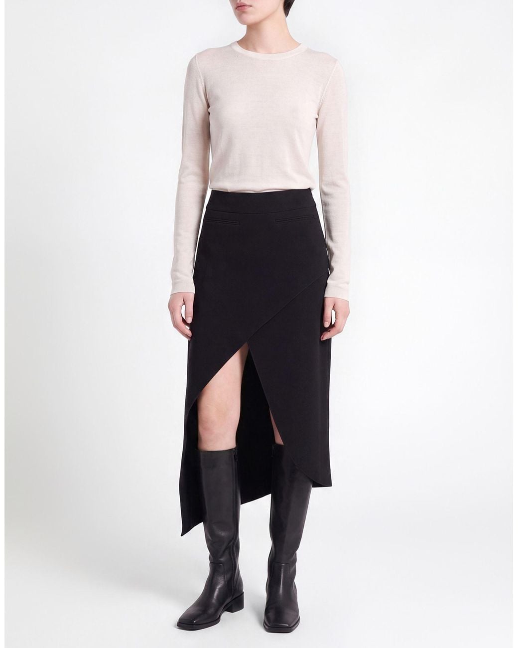 Courreges Black Maxi Skirt Polyester, Polyurethane