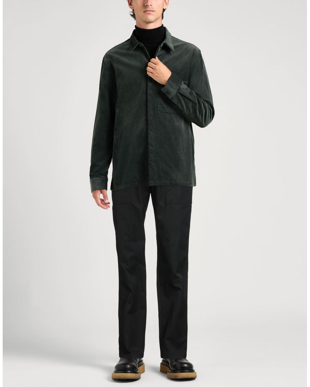 Berwich Black Pants Polyester, Cotton for men
