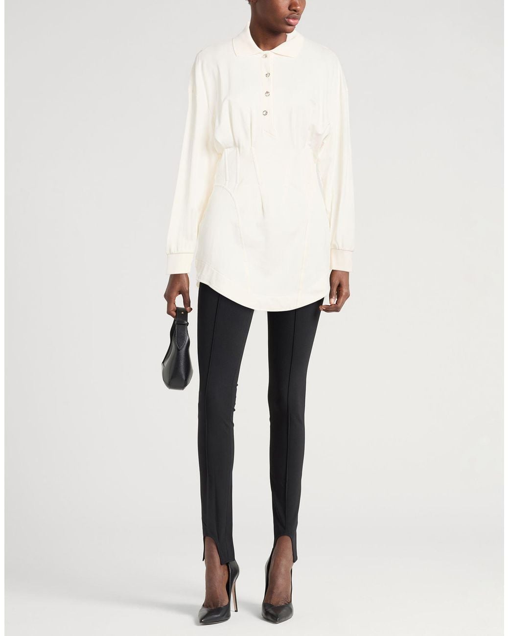 Mugler White Polo Shirt Cotton