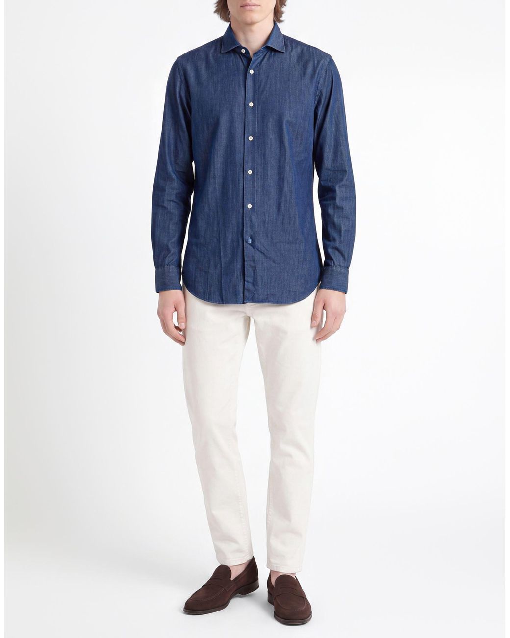 Camisa Vaquera Boglioli de hombre de color Blue
