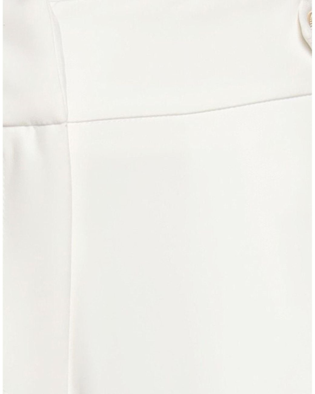 Gaelle Paris White Pants Polyester, Elastane