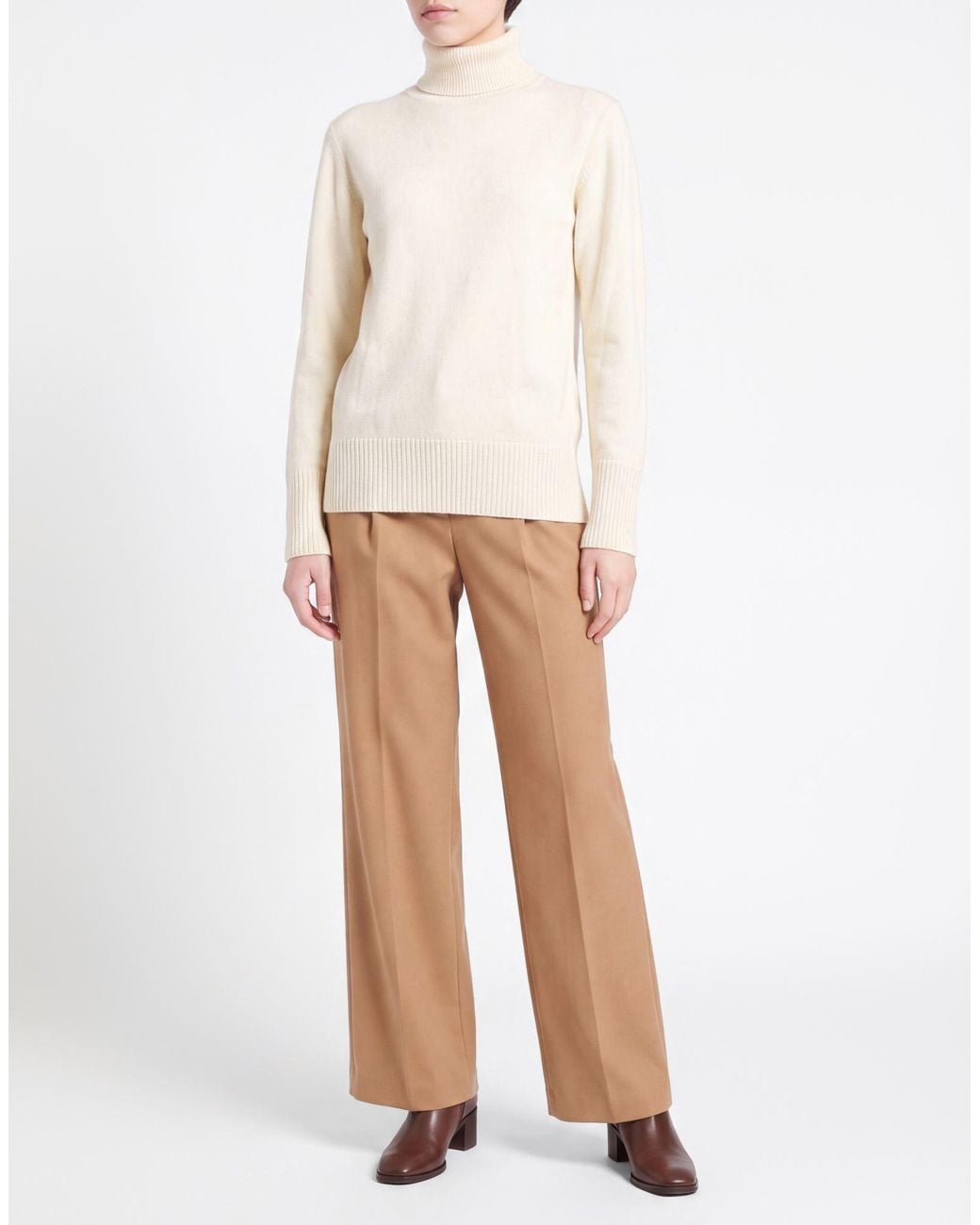 Alpha Studio White Cream Turtleneck Cashmere